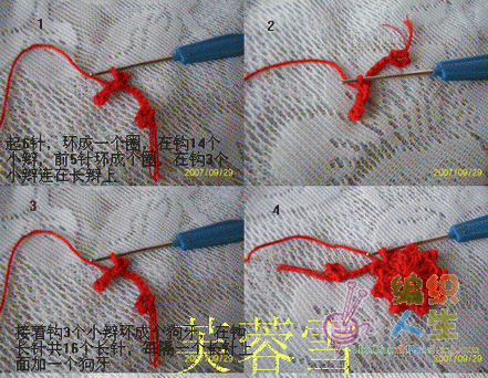 腊梅花钩针编织教程图片